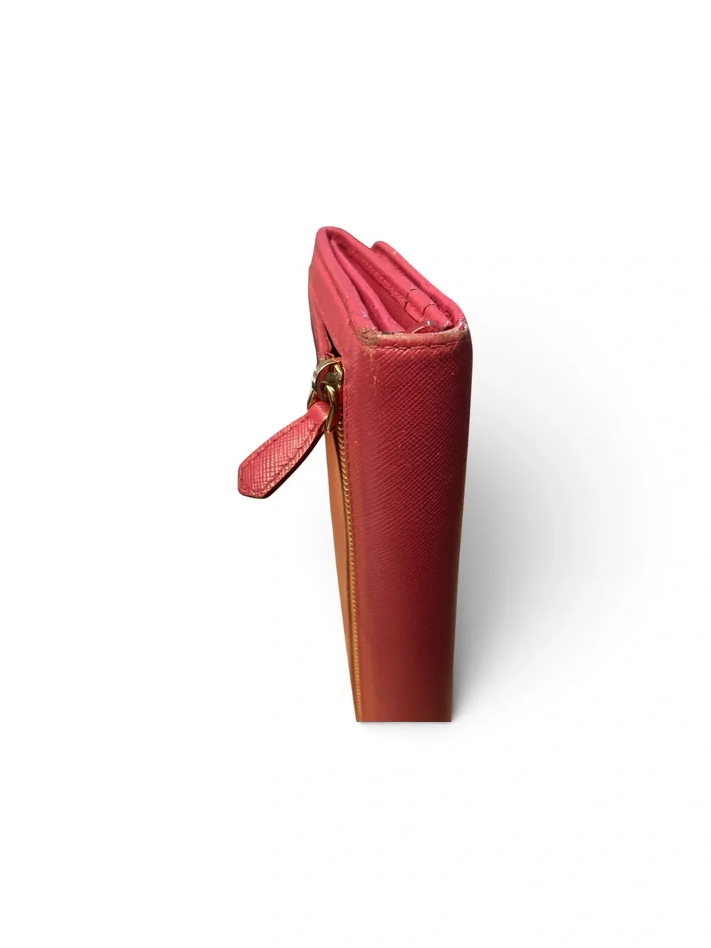Pink Prada Saffiano Fiocco Ribbon Flap long wallet Preowned